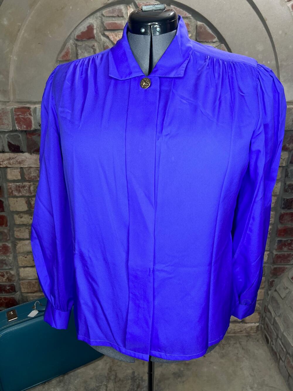 blouse button down purple hidden button